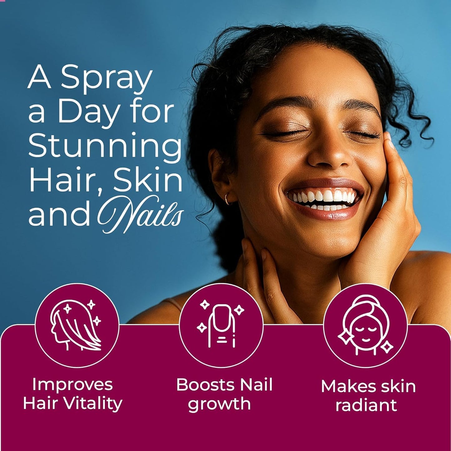 Vitonnix Biotin Sublingual Oral Spray Supplement | Under the Tongue | 9x Better Absorption | Supports Hair Growth, Strong Nails & Glowing Skin | Daily Beauty & Wellness Formula | 20ml