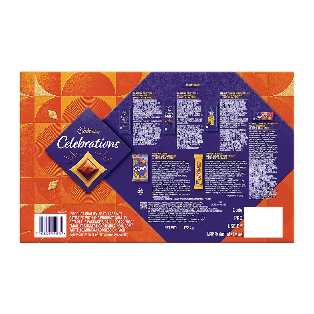 Cadbury Celebrations Assorted Chocolate Gift Pack, 172.4g