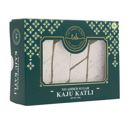 THE SWEET BLEND Sugar-Free Kaju Katli Raksha Bandhan - Rakhi Gift Hamper 250g with Red Kundan Rakhi | No Added Sugar Mithai for Brother