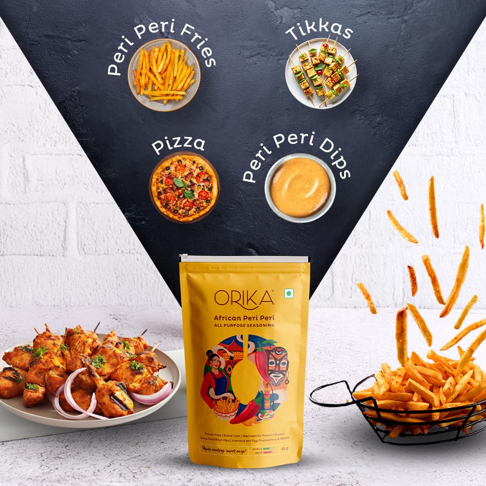 Orika African Peri Peri Masala Powder 85g | Spicy & Flavorful Piri Piri All Pupose Seasoning | Perfect for Grilling, Cooking and Sprinkling | No Artificial Flavours or Colours