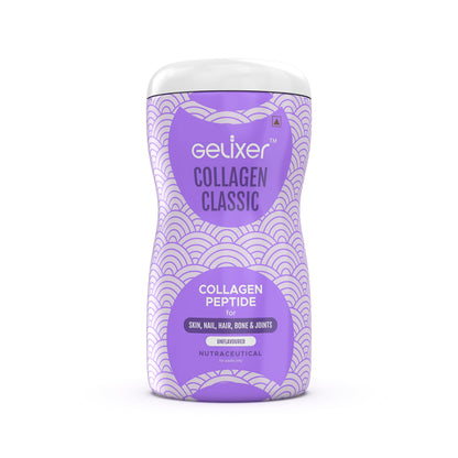 GELIXER Classic Unflavoured Collagen Powder 180g, Premium Japanese Marine Collagen Peptides for Skin, Hair, Nail, Bone & Joint Wellness