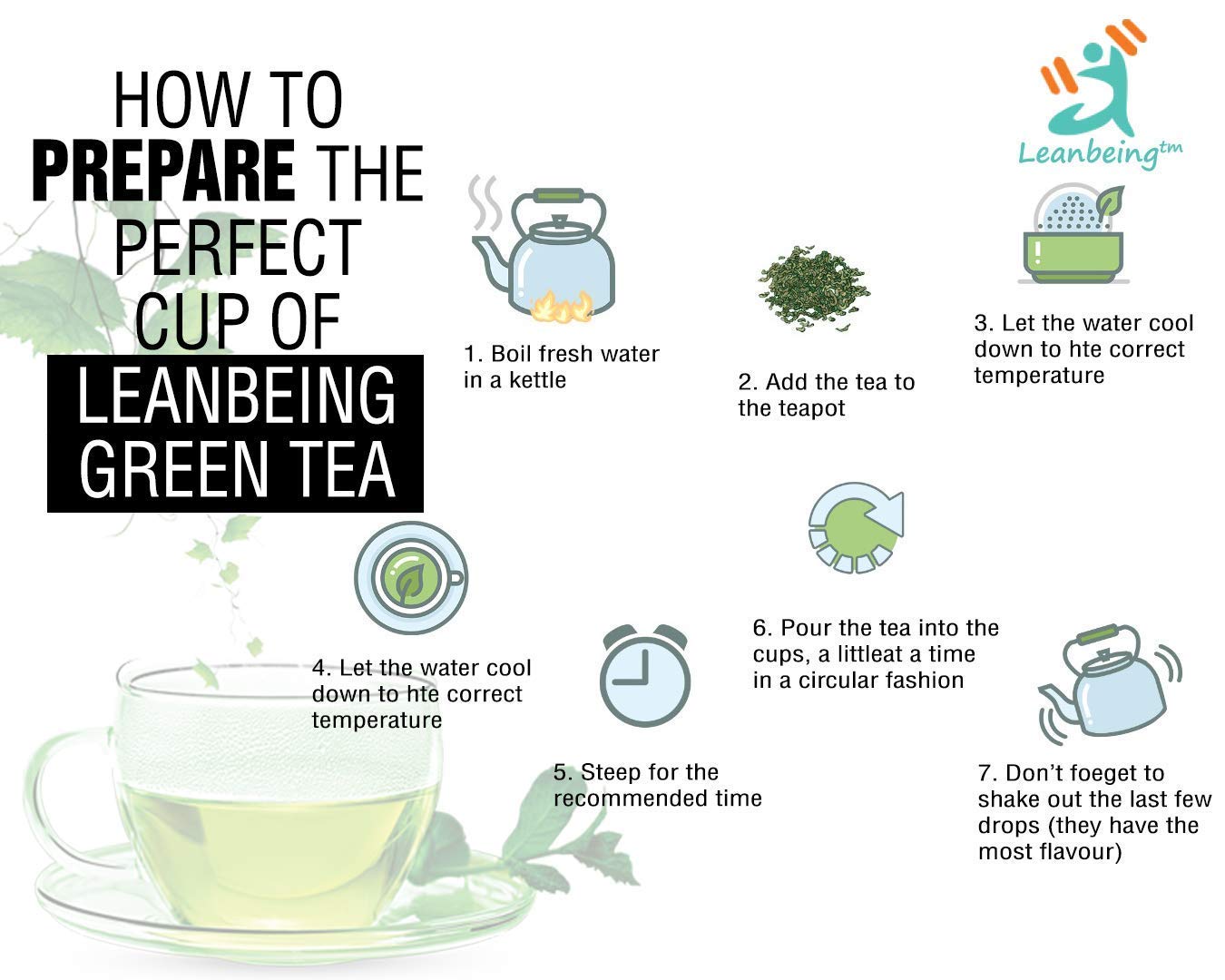 Leanbeing Green Tea (1Kg) Original | Assam Green tea | Loose leaves
