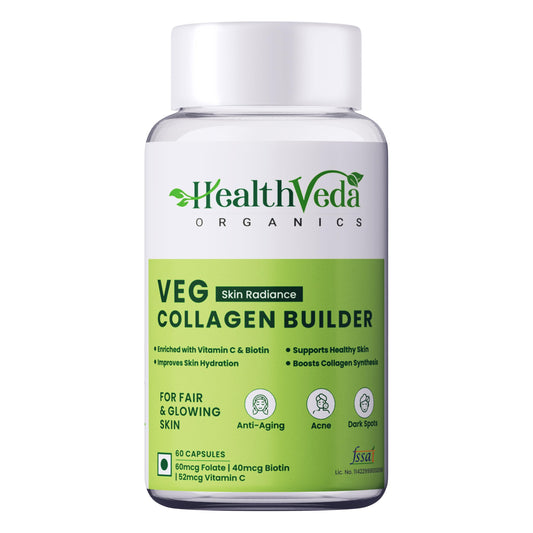 Health Veda Organics Plant Based Skin Radiance Collagen Builder with Vitamin C &