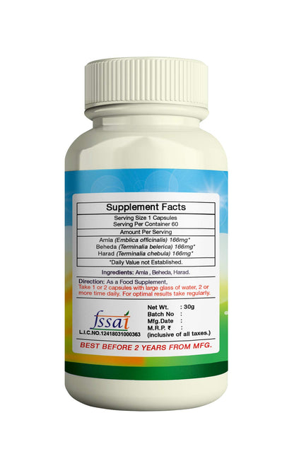 ERBZENERG Organic TRIPHALA 60 Capsules | Pack of 2