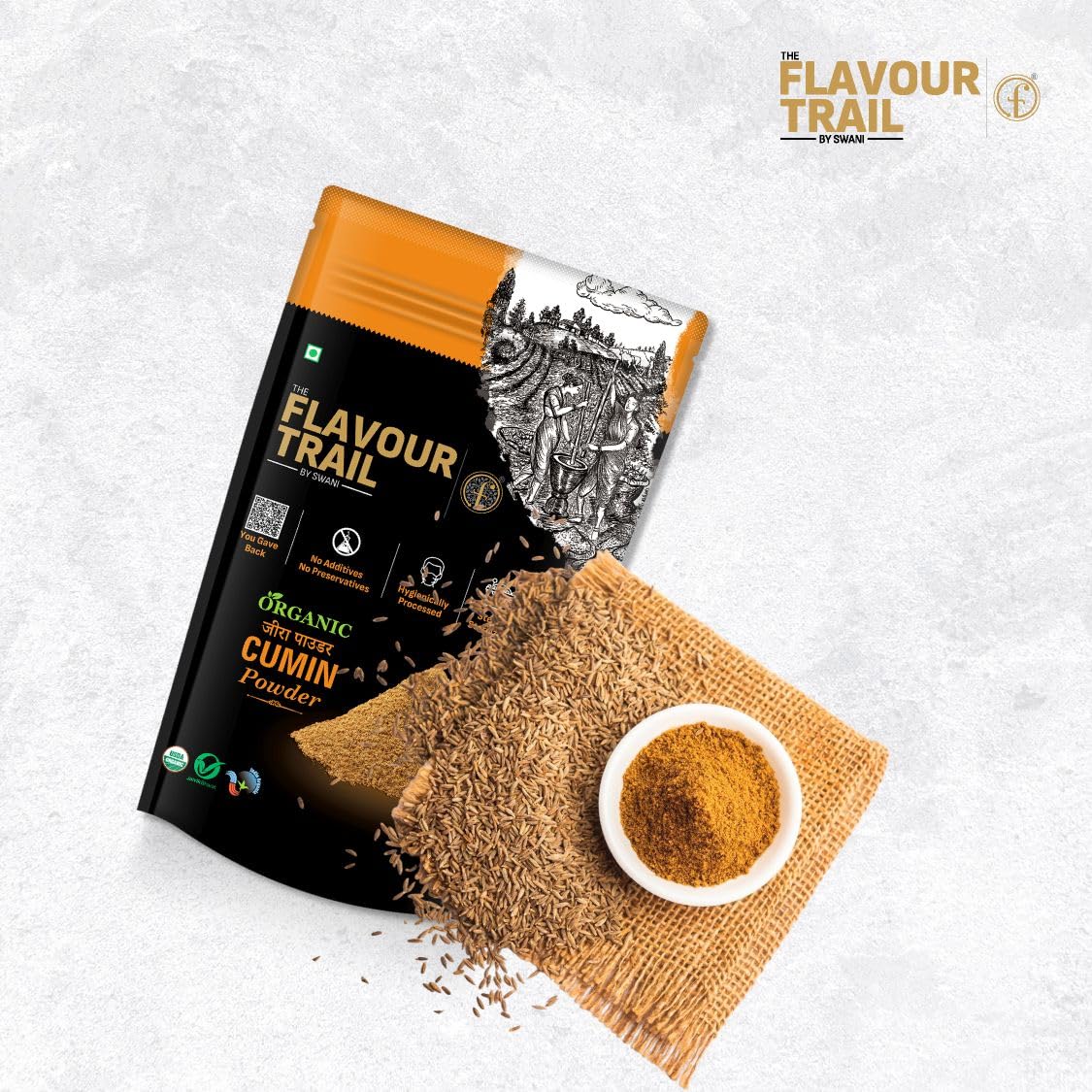 The Flavour Trail - Organic Cumin Powder/Jeera Powder/Jeera Masala, 100 gm| Organically Farmed | Hygienically Processed | Pesticide-Free