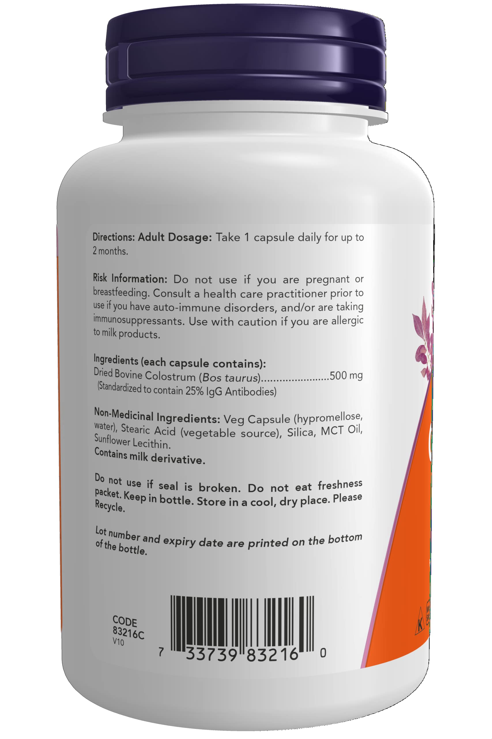 Now Foods Colostrum 500Mg 25% Igg 120Vcap- image 8