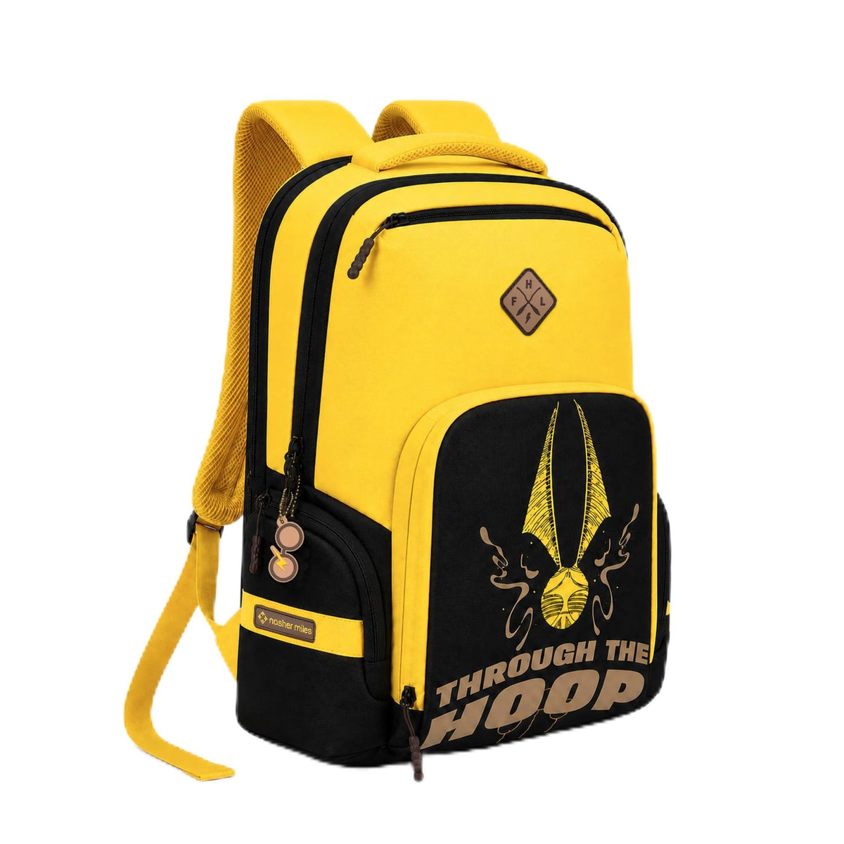 Nasher Miles x Harry Potter Miles Hooperpack Backpack | Polyester Laptop Backpack 29L | Ideal for Office, College, School & Travel | Men, Women, Boys, Girls (Yellow)