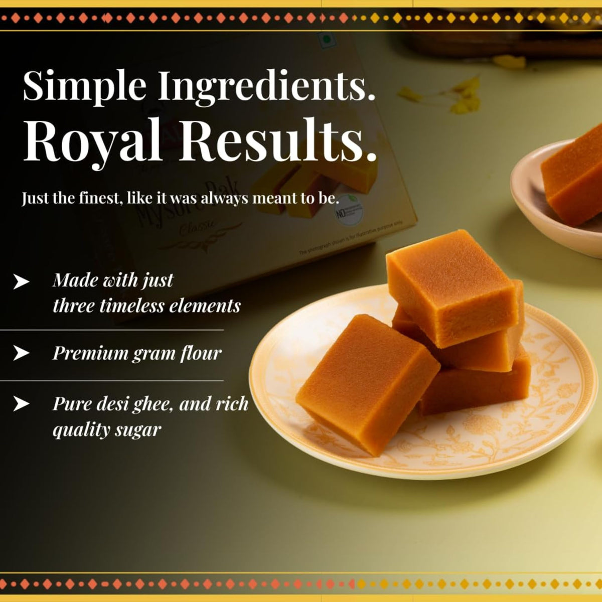 Lal Sweets With Rakhi Mysore Pak and Dharwad Peda Combo Pack (2 x 400g) with 2 Rakhi| Rakhi Gift Hamper | Festive Sweets | Desi Cow Ghee Sweet | Gift Box (800g)