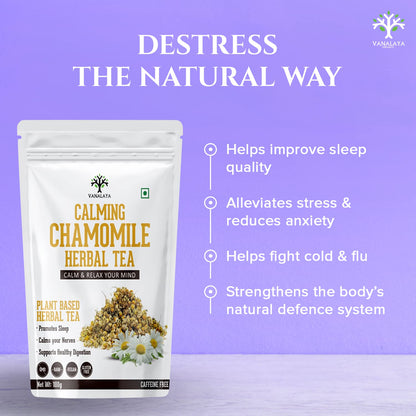 Vanalaya Calming Chamomile Herbal Tea From dried Chamomile Flowers (100gm)