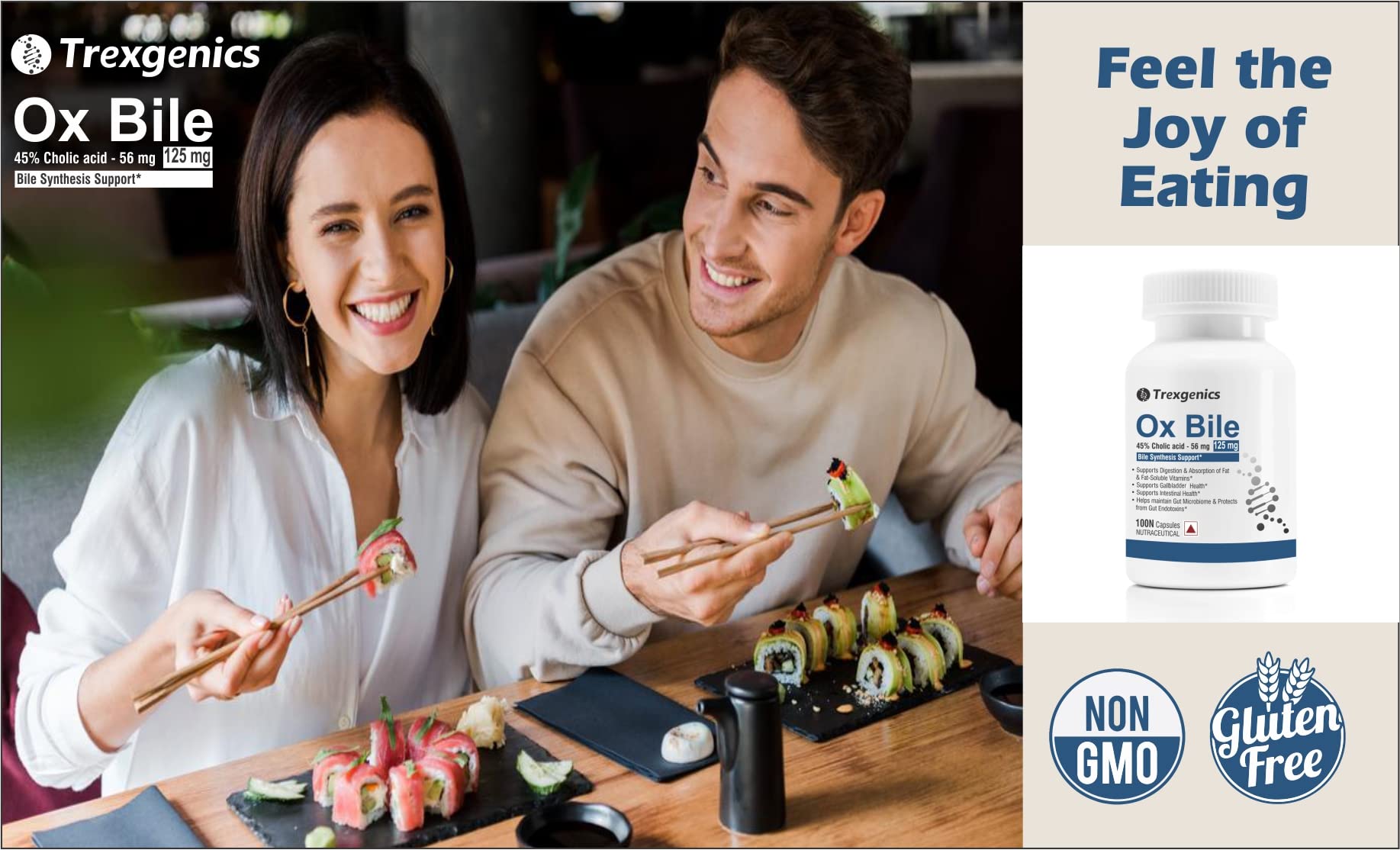 Trexgenics BILE EXTRACT 125mg 45% CHOLIC ACID Bile Synthesis Support (1- image 3