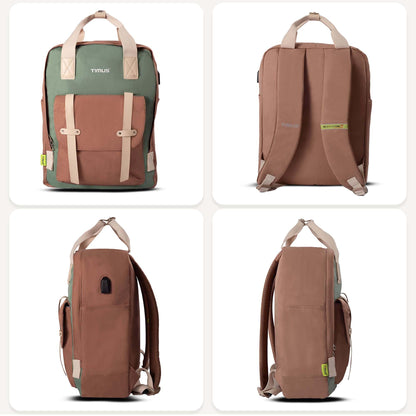 Timus Miami Polyester 21L Mint Casual Backpack | For Men and Women | College Office Travel Backpack | Laptop Backpack
