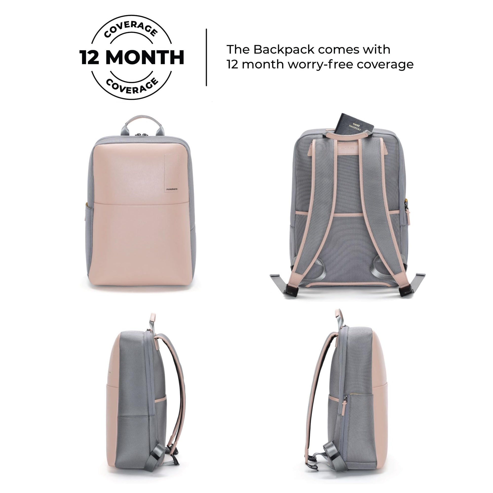 MOKOBARA The 3 Compartment Backpack 15.5" Inch Vegan Leather Laptop Bag- image 3