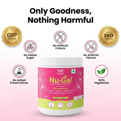 Nu-Gal Lactation Powder 200g | Postnatal Nutrition Drink for New Mothers | Blend of Shatavari, Fenugreek, Moringa, Fennel, DHA, Fiber, Vitamins & Minerals | No Added Sugar