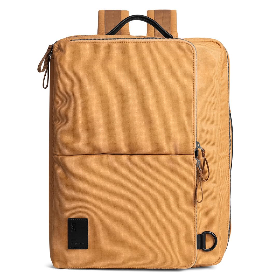 DailyObjects PET Amber Meridian Convertible Briefpack (Backpack + Briefcase) (16L)| 100% Recycled | Fits any Laptop Upto 16 Inch | Lightweight Shoulder Backpack | Multiutility Bag with Trolley Sleeve