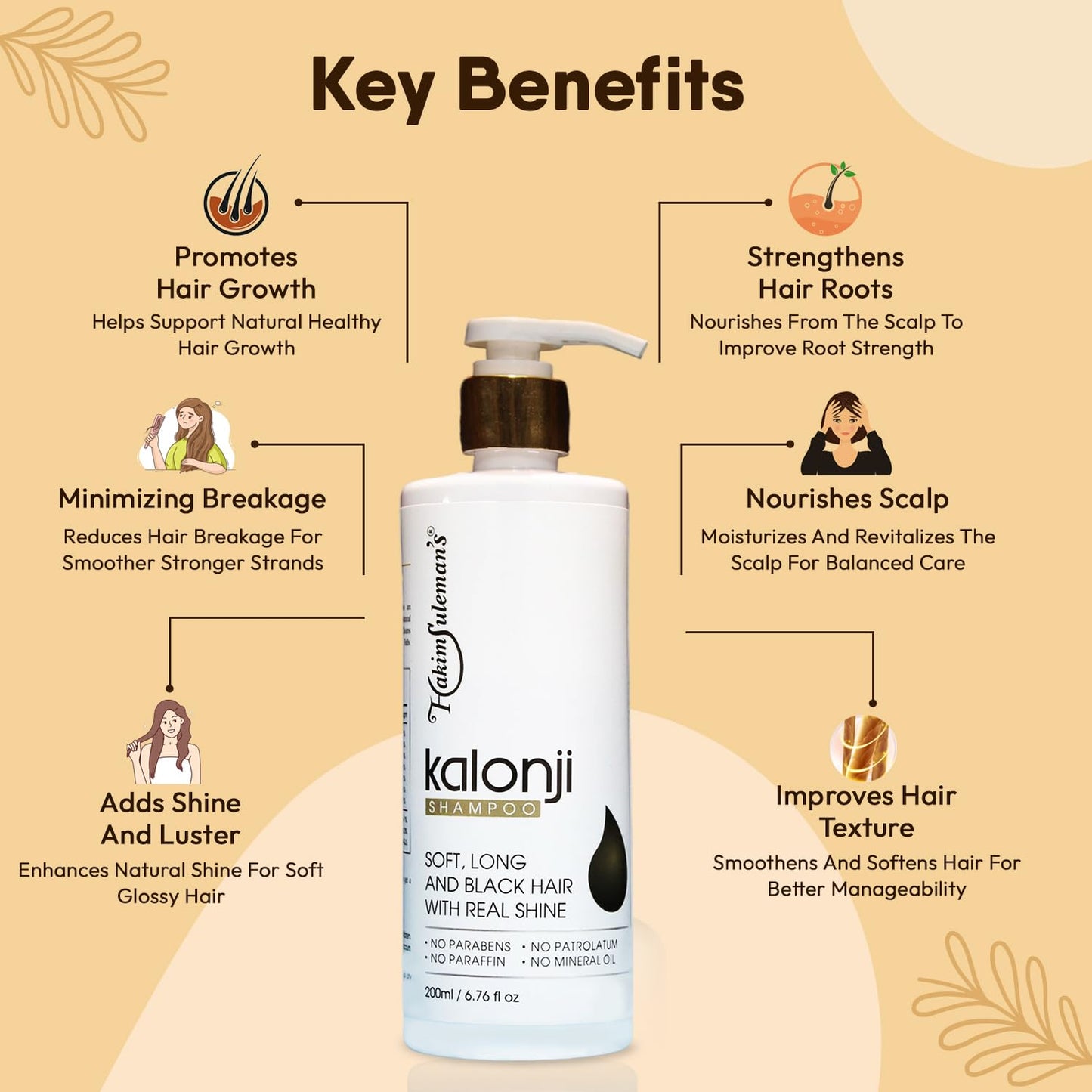 Hakim Suleman's Gond Jamun and Kalonji Shampoo Combo Pack | Herbal Wellness & Hair Care Duo | Everyday Care Essentials