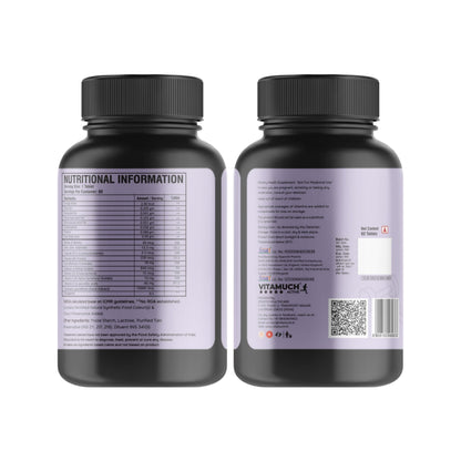 Vitamuch Biotin Plus Tablets with Zinc Iron Vitamins A C D3 E B12 Folic Acid | Hair Skin Nails Support Supplement | 60 Tablets