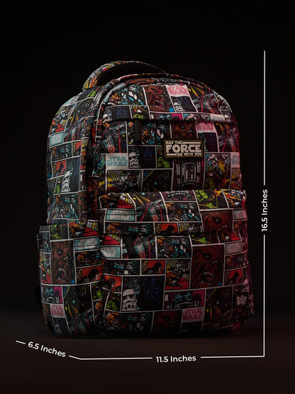 The Souled Store Star wars: Iconic Black All Over Printed Polyester 22L Casual Backpacks