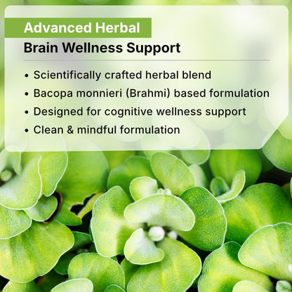 Biotex Bacopa+ 500mg | Brahmi (Bacopa monnieri) 400mg + Haridra (Curcuma longa) 100mg | Memory & Focus Support | Ayurvedic Herbal Supplement | Vegetarian Capsules | Gluten-Free | 30 Count