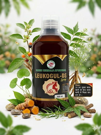 GREEN HERBALS AYURVEDIC Leukogul-DS Syrup for Women's Health Support, Ayurvedic Herbal Formula, Supports Vaginal Health & Hormonal Balance, 500ml, Pack of 2