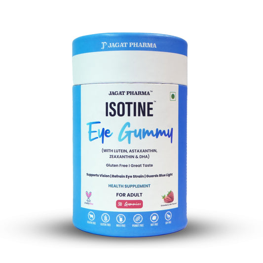 Jagat Pharma Isotine Eye Gummy with Lutein, Astaxanthin, Zeaxanthin & DHA, 30 Gummies, Gluten Free For Adults