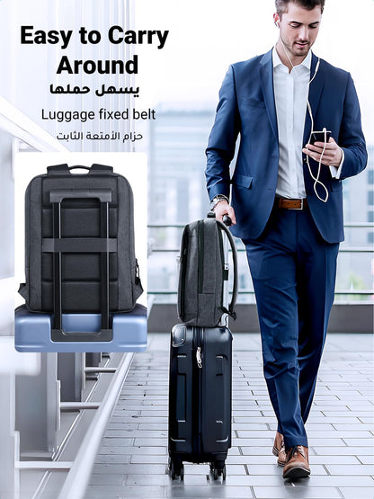 UGREEN Laptop Backpack 15.6'' School Backpack 【Large Capacity】 Ergonomic Travel Laptop Backpack for Men and Women 【Shockproof & Waterproof】 BookBag for College Laptop Bag Fit For Laptops Up to 15.6'', Grey, 37*28.5*11cm