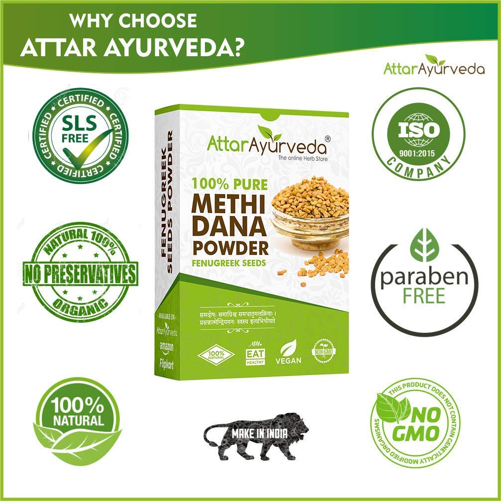 Attar Ayurveda Methi Seed Powder For Hair Growth - 200 g | Fenugreek Po- image 2