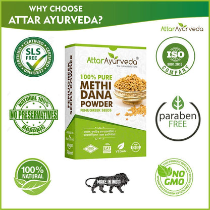 Attar Ayurveda Methi Seed Powder For Hair Growth - 200 g | Fenugreek Po- image 2