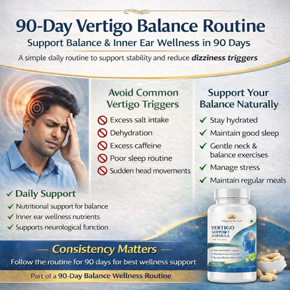 Vertigo Support Capsules – Dizziness & Inner Ear Balance Supplement | Thiamine TTFD, Vitamin B6, B12, D3, Magnesium, Ginkgo Biloba, Ginger & Taurine | Motion Sickness, Nausea & Nervous System Support | 60 Capsules