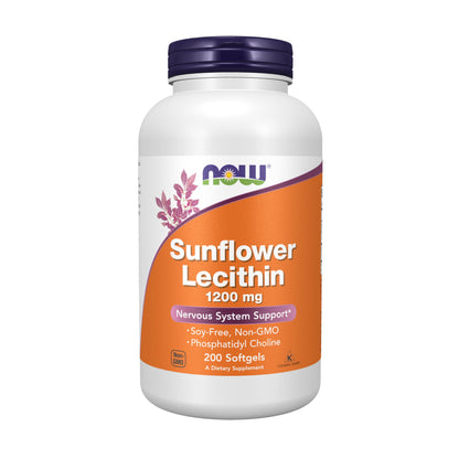Now Foods, Sunflower Lecithin, 1200 mg, 200 Softgels