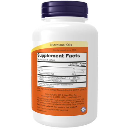 Now Foods Borage Oil, 1000 Mg -120 Sgels- image 7