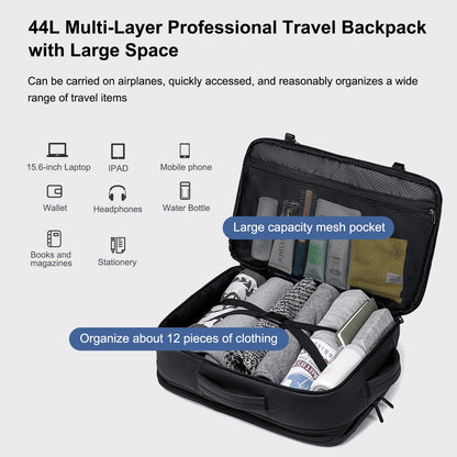 GOLDEN WOLF Travel Backpack for Men 44L Heavy Duty Laptop Backpack Expa- image 7