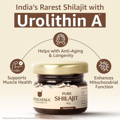 UPAKARMA Pure Shilajit Resin 20g | 300mg/serving | Extensive Global Sou- image 5