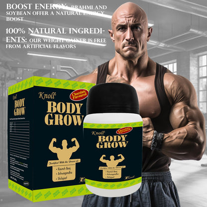 Knoll Healthcare Body Grow Powder For Muscle Mass Gain Weight Gainers And Weight Gain Muscle Building with Ashwagandha & Shilajeet (300g) per Pack (Pack of 3)