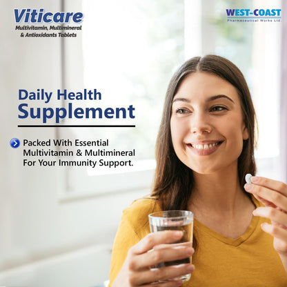 Westcoast Viticare Multivitamin, Multimineral & Antioxidants Tablets Over 24 Key Nutrients to Match up Daily Nutritional Requirement with Added Advantages of Lycopene Grape Seed Extract & Lutein 30 Tablets