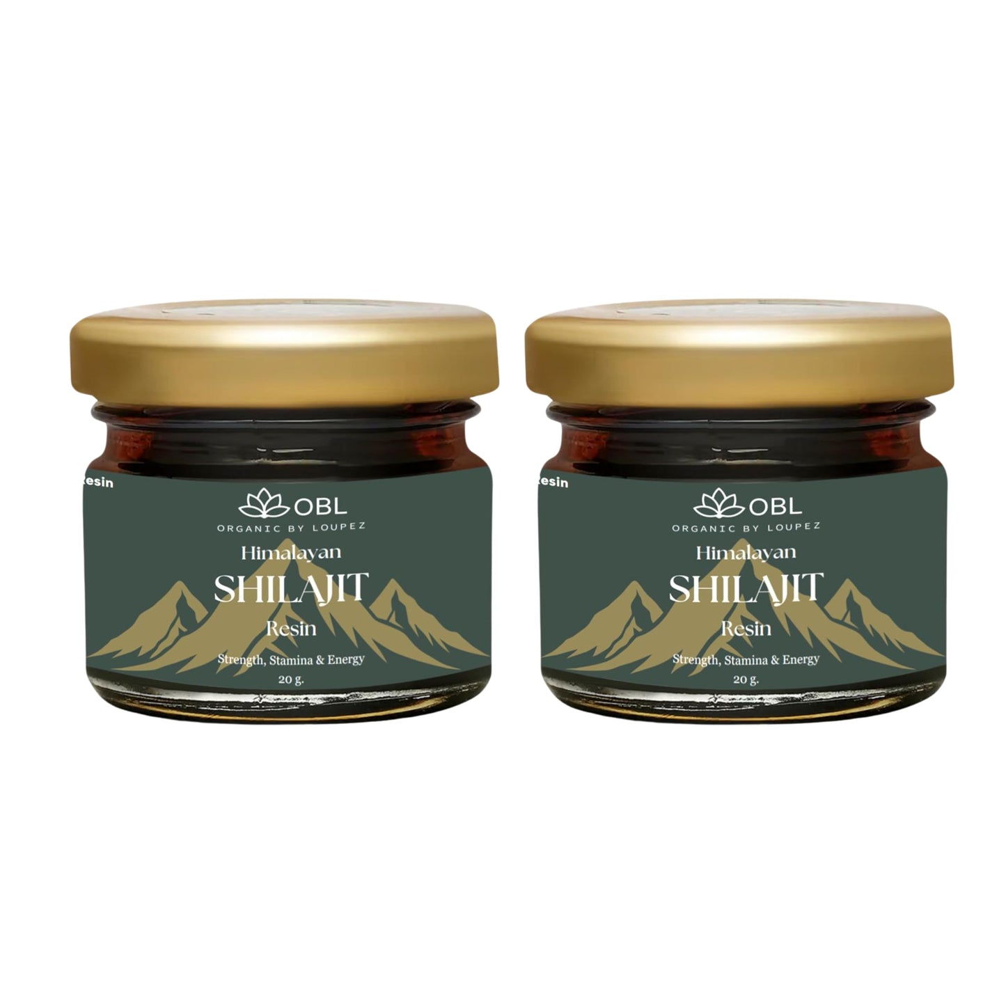 OBL ORGANIC BY LOUPEZ Pure Himalayan shilajit Resin for Men and women |For Strength, Stamina & vitality| Muscle Booster| 160 servings |Ayurvedic Supplement | Pack Of 2-20g each