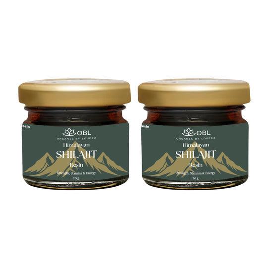 OBL ORGANIC BY LOUPEZ Pure Himalayan shilajit Resin for Men and women |For Strength, Stamina & vitality| Muscle Booster| 160 servings |Ayurvedic Supplement | Pack Of 2-20g each