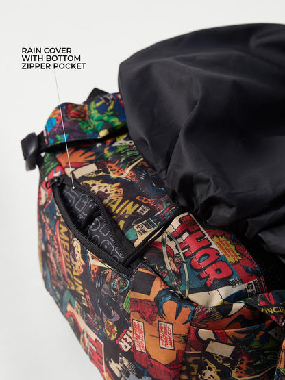 The Souled Store Marvel: Mightiest Heroes Backpacks | 19.47L Rugged Cotton Canvas Laptop Bag | 15.5 Inch Tech Sleeve & Luggage Strap | Premium Avengers Edition Travel & College Rucksack