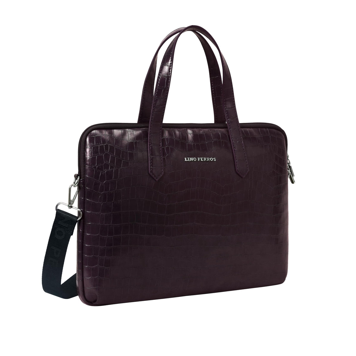 Lino Perros Womens Croco Brown Laptop Bag