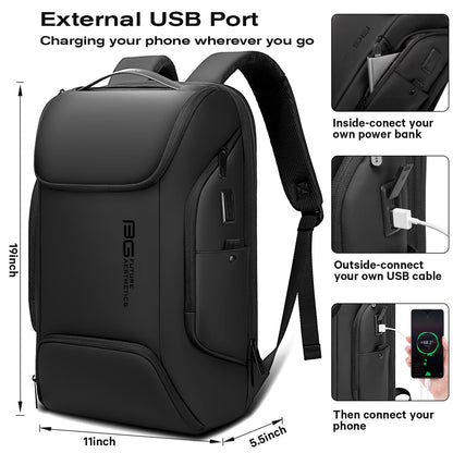 BANGE Business Laptop Smart backpack Can Hold 15.6 Inch Laptop Commute Backpack Carry on bag for men and women, Black, Large, Laptop Backpack