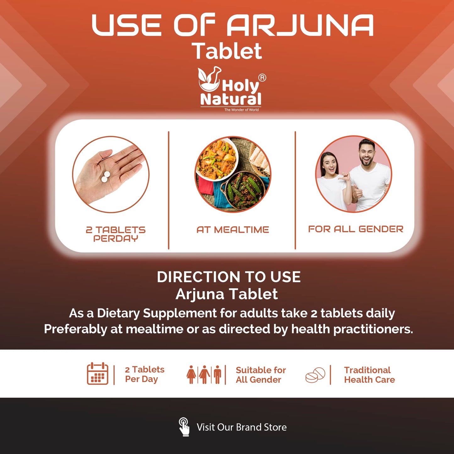 Holy Natural Arjuna Tablet – 1000mg Per Serving, 120 Tablet, 100% Pure- image 4