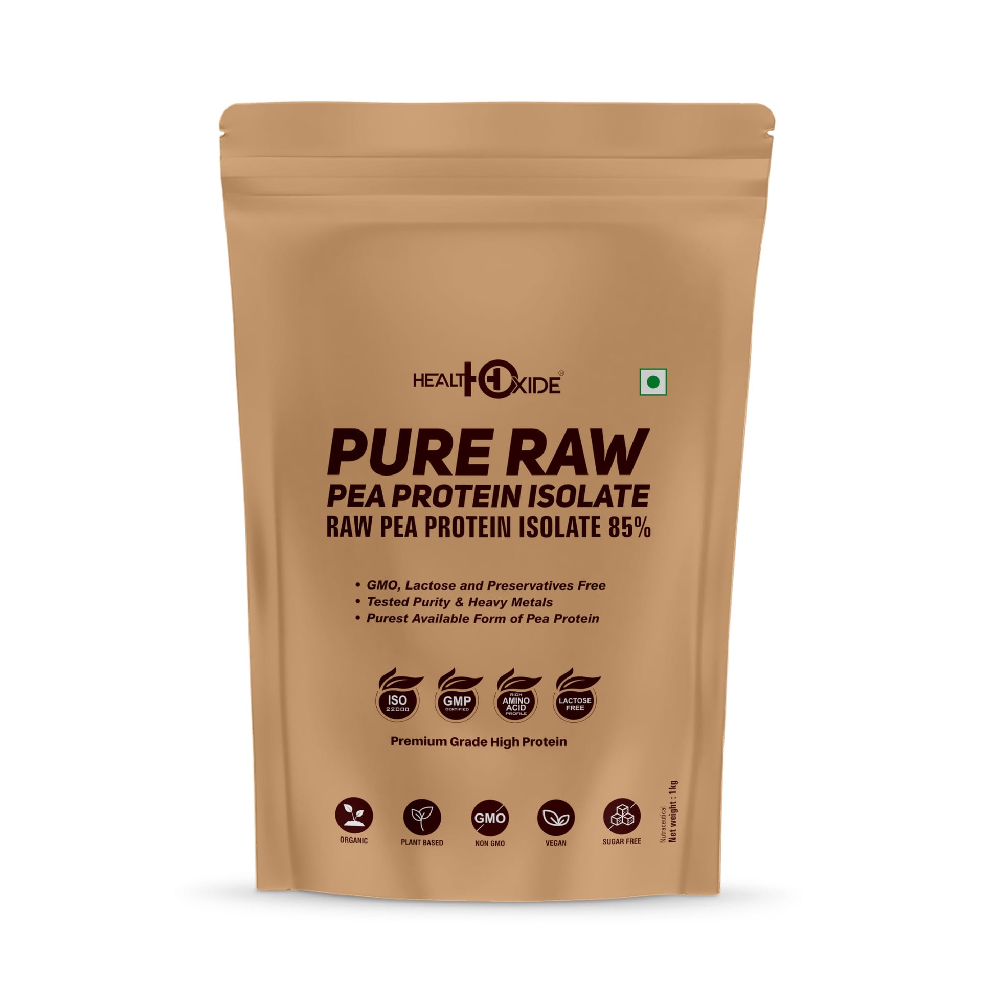 Healthoxide Pea Protein Isolate 85% - Unflavoured, Vegan, Gluten-Free, Sugar-Fre