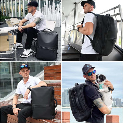 TECPHILE Vacuum Compression Backpacks Travel Bag for Men Smart Airpack 39-55L Expandable fit for 17" Laptop Bags Waterproof, Anti-Theft, TSA Lock, USB Port Carry-On Luggage for Airplane, Office