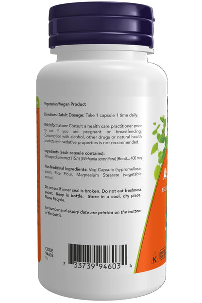 Now Foods Ashwagandha Ext 400Mg 90Vcap- image 6