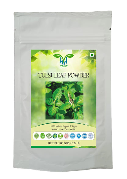 VENUS Unisex Tulsi Leaf Powder For Face & Skin | Helps In Skin Care | Natural - 100% Ground Ocimum Tenuiflorum Leaves (100 Grams)