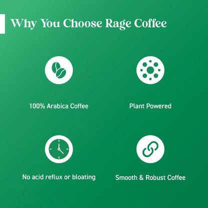 Rage Coffee Mint Mocha Flavoured Instant Coffee with Plant based Vitamins | 100% Arabica beans coffee | Helps in improve Gut health | Hot&Cold coffee - 100g