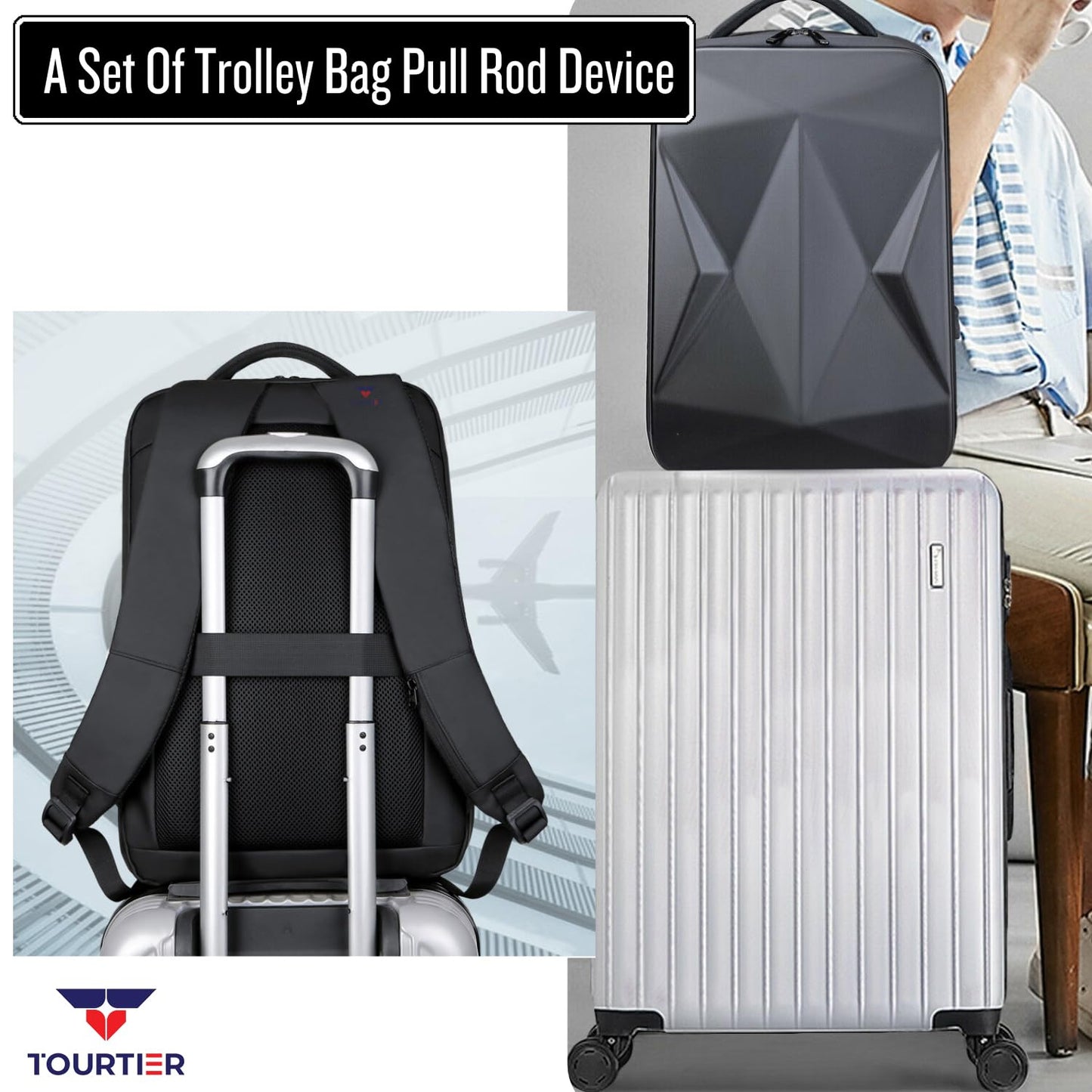 TOURTIER Hard shell Business Travel Laptop Backpack with USB Charging P- image 3