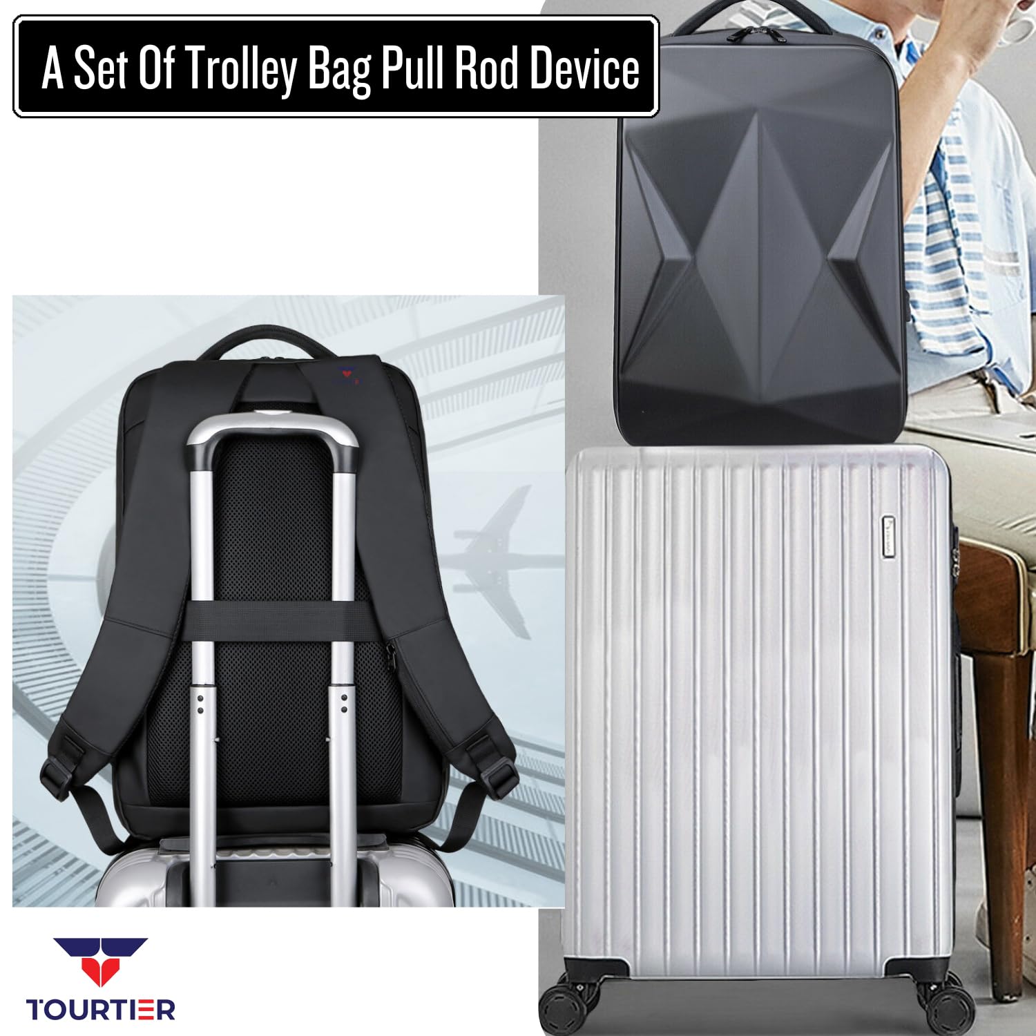 TOURTIER Hard shell Business Travel Laptop Backpack with USB Charging P- image 3