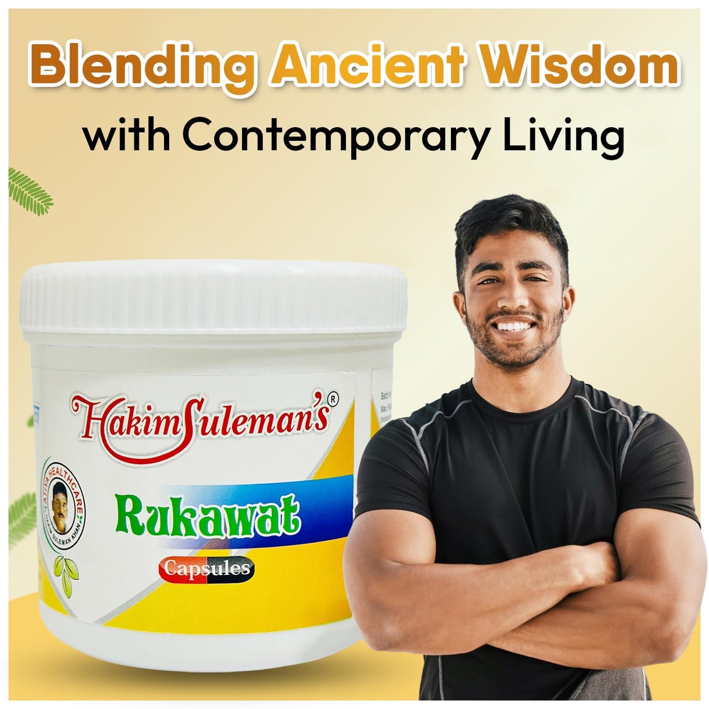 Hakim Suleman's Rukawat Capsules – Natural Herbal Supplement for Energy, Stamina, Boosts Immunity & Overall Wellness - 45 Capsules (Pack of 2)