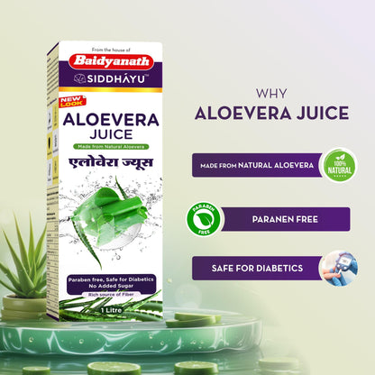 Baidyanath Aloe Vera juice with Pulp, All Natural tonic for Immunity, Better digestion and Glowing Skin, 1000 ml