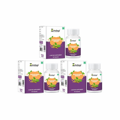 Zindagi Ashwagandha Capsules | Herbal Supplement| (Pack of 3))